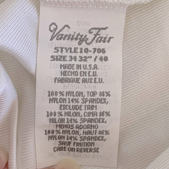 Vanity Fair Long Slip With Adjustable Straps & Lace Trim On Hem - Picture 5 of 5